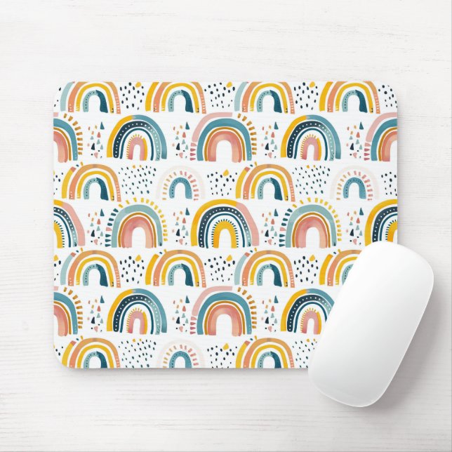 Boho Rainbows Mouse Pad (With Mouse)