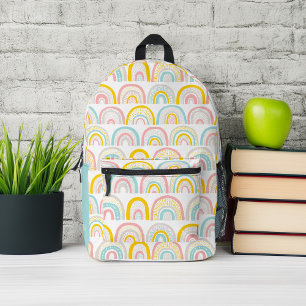 Boho Rainbows Pattern Personalised Printed Backpack