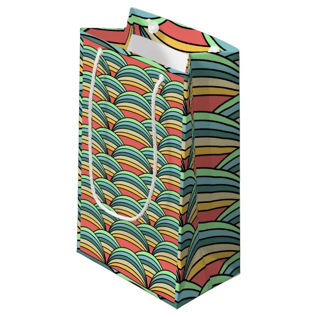 Boho Rainbows  Small Gift Bag (Front Angled)