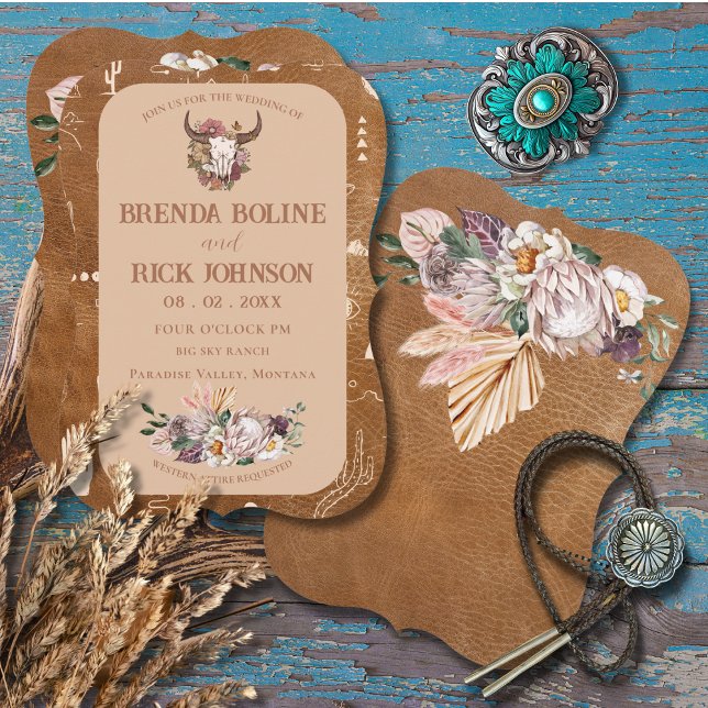Boho Ranch Desert Tan Wedding Invitation (Creator Uploaded)