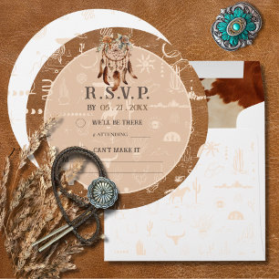 Boho Ranch Wild West Desert Tan Response RSVP Card