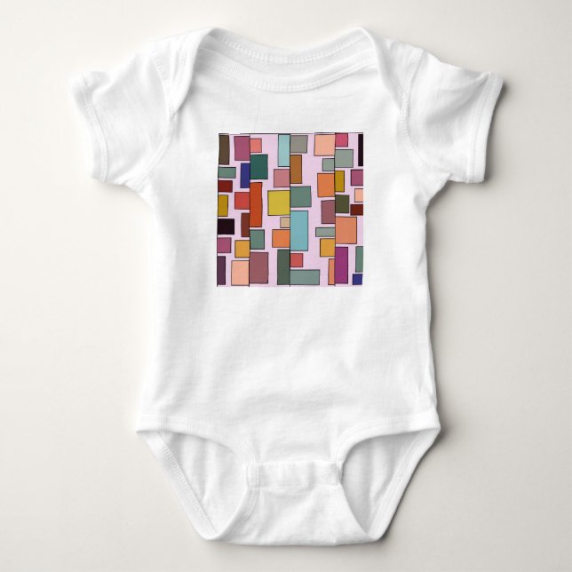 Boho Rectangles Baby Bodysuit (Front)