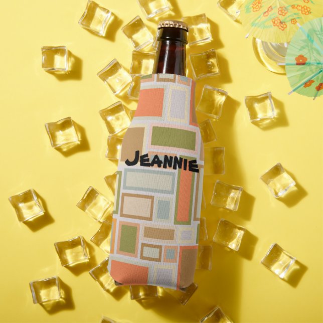 Boho Rectangles  Bottle Cooler (In Situ Summer)