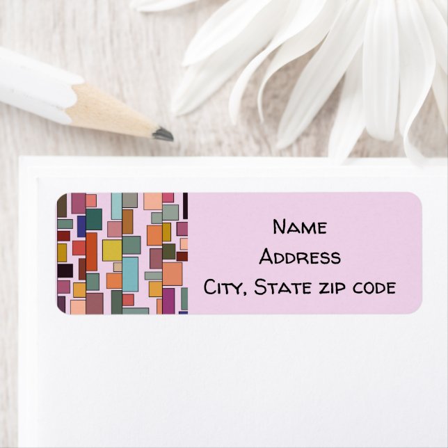 Boho Rectangles  Label Return Address Label (Insitu)