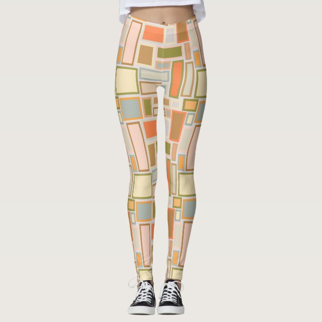 Boho Rectangles  Leggings (Front)