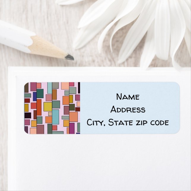 Boho Rectangles  Return Address Label (Insitu)