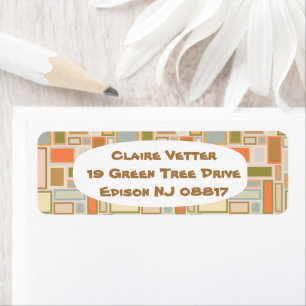 Boho Rectangles Return Address Label