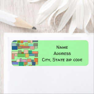 Boho Rectangles  Return Address Label