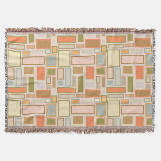 Boho Rectangles  Throw Blanket (Front)