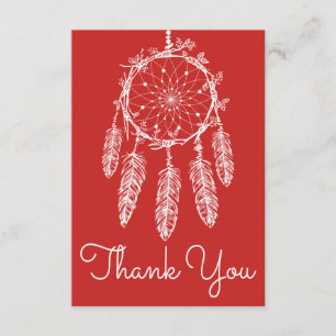 Boho Red Thank You Dream Catcher Native American