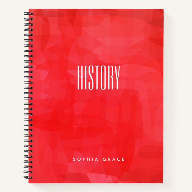 BOHO Red Watercolor Subject Notebook (Front)