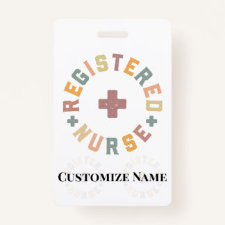 Boho Registered Vertical Nurse  ID Badge