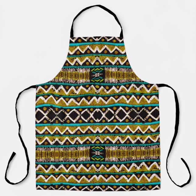 Boho repeat. Geometric seamless embroidery. Decora Apron (Front)