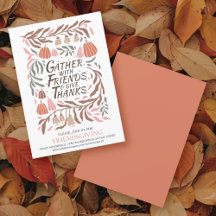 Boho retro branches and pumpkins Friendsgiving