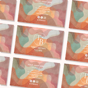 Boho Retro Business Card Minimalist Earthy Vintag