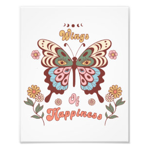 Boho Retro Butterfly Wings Photo Print