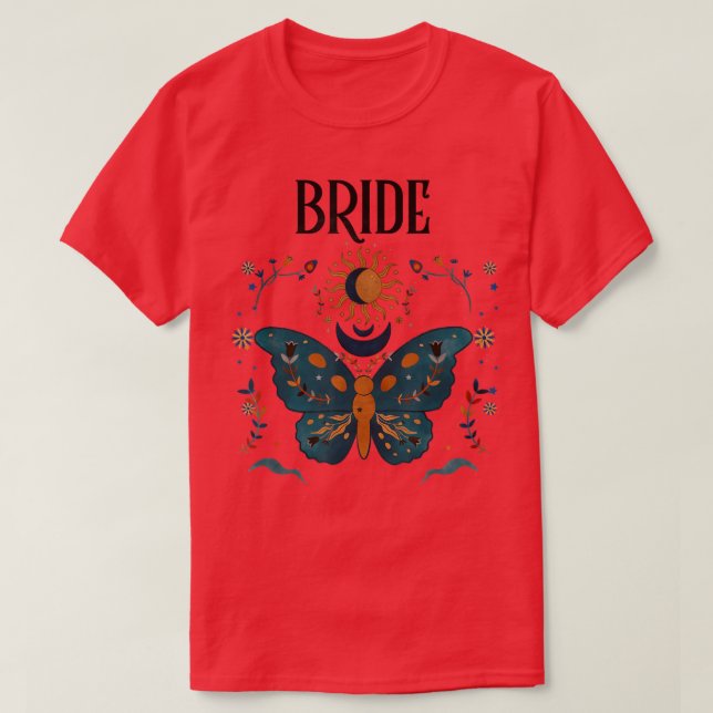 Boho Retro Celestial Bachelorette Bride Bridesmaid T-Shirt (Design Front)