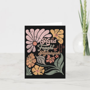Boho Retro Christian Hard Fought Hallelujah Men Wo Card