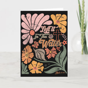 Boho Retro Christian Left It In The Water Men Wome Card