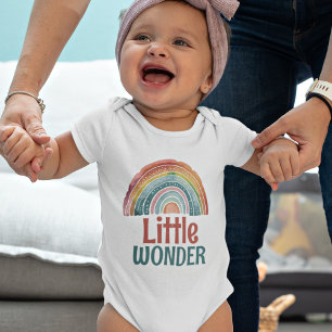 Boho Retro Colours Rainbow Little Wonder Baby Bodysuit