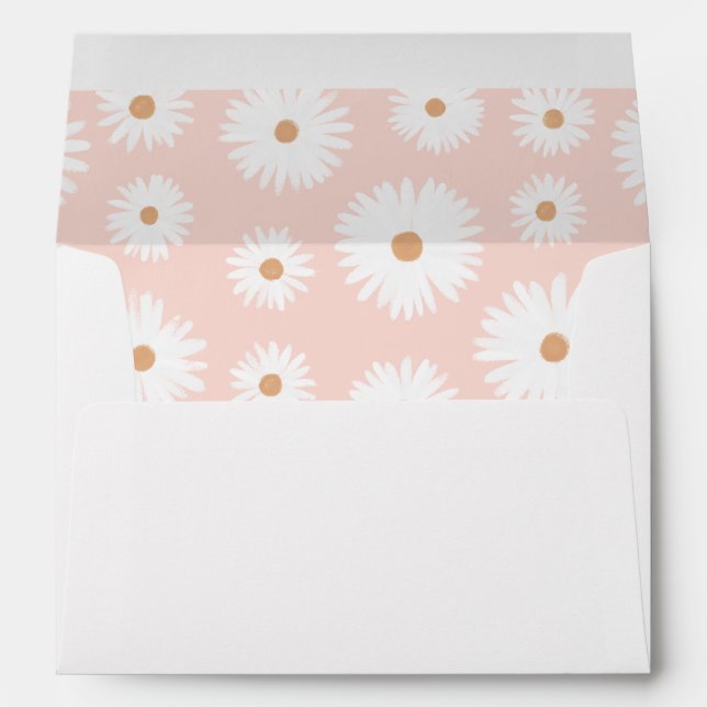 Boho Retro Daisy Birthday Party Envelope (Back (Bottom))