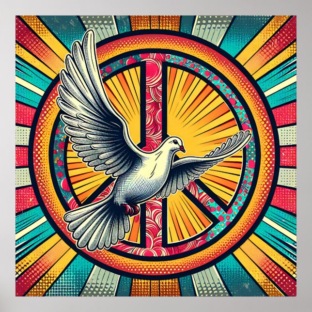 Boho Retro Dove and Peace Sign (Front)