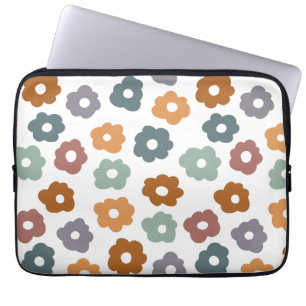 Boho Retro Earthy Florals and Botanical Charm Laptop Sleeve