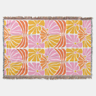 Boho Retro Floral Pattern Throw Blanket