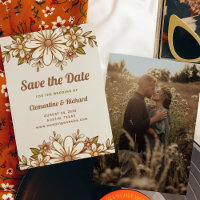 Boho Retro Flowers | Photo Back Wedding