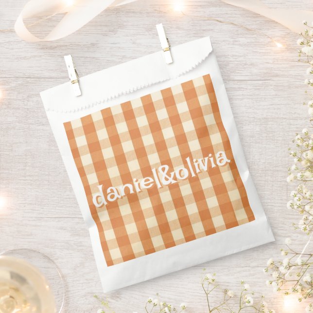 Boho Retro Groovy Colourful Wavy Wedding Favour Bag (Clipped)