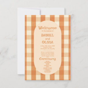 Boho Retro Groovy Colourful Wavy Wedding Programs