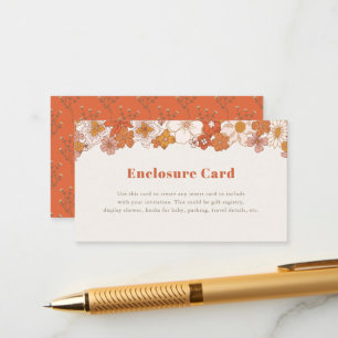 Boho Retro Groovy Floral Girl Enclosure Card