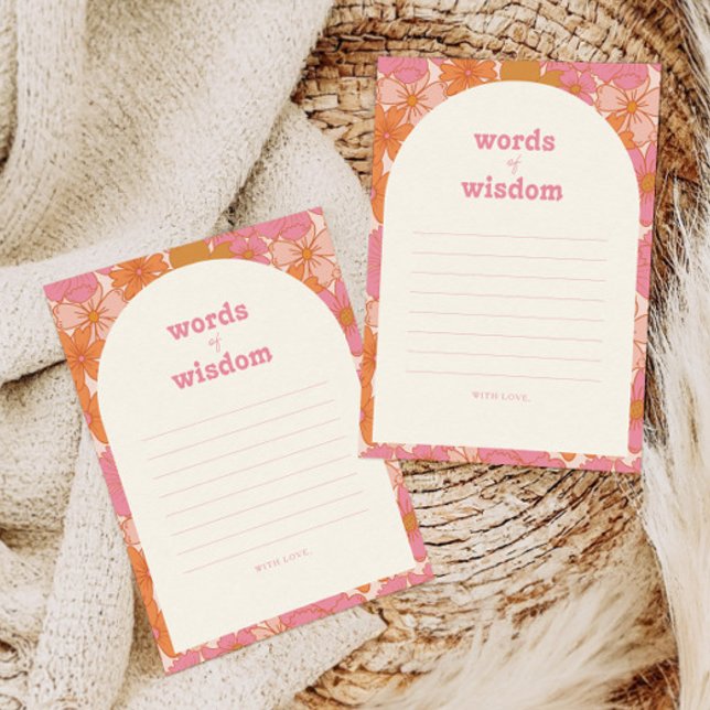 Boho Retro Groovy Words of Wisdom Advice Card (Creator Uploaded)