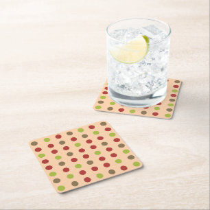 Boho Retro Modern Dot Paper Coaster