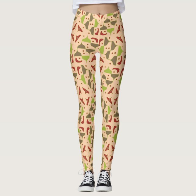 Boho Retro Modern Graphic Leggings (Front)