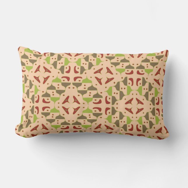 Boho Retro Modern Graphic Throw Pillow (Front)