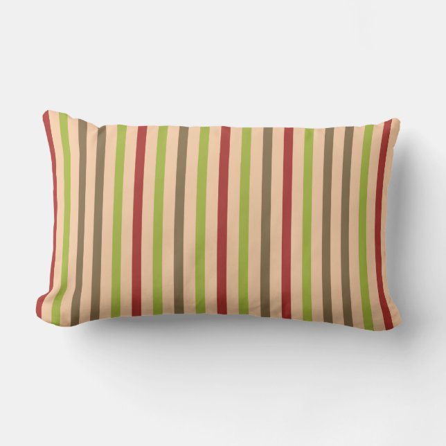 Boho Retro Modern Stripe Throw Pillow (Front)