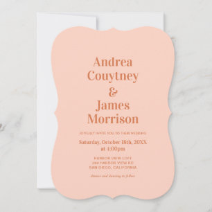 Boho Retro Orange Tropical Wedding Invitation