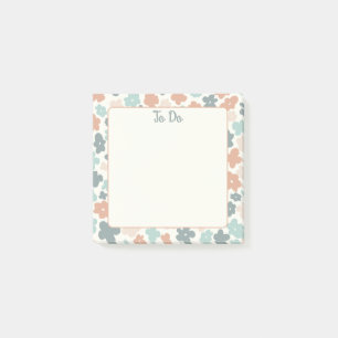 Boho retro pastel flower print post-it notes