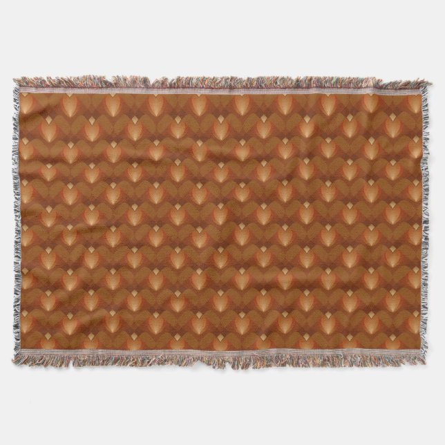 Boho Retro Pattern in 70s Style Throw Blanket (Front)