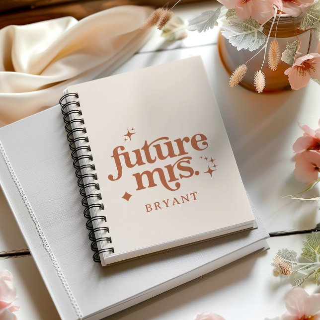 Boho Retro Personalised Future Mrs. Notebook (Creator Uploaded)