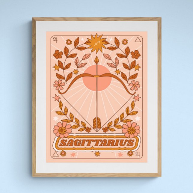 Boho Retro Sagittarius Zodiac Poster (Creator Uploaded)