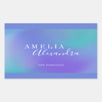 Boho Retro Script Abstract Gradient Purple Blue