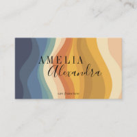 Boho Retro Script Abstract Wavy Lines Yellow QR 