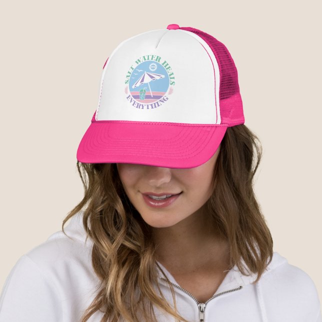  Boho Retro Summer Quote  Trucker Hat (In Situ)