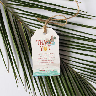 Boho Retro Summer Surf   Thank You  Gift Tags