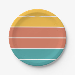 Boho Retro Sunshine Baby Shower Paper Plate