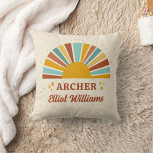 Boho Retro Sunshine Name Cushion