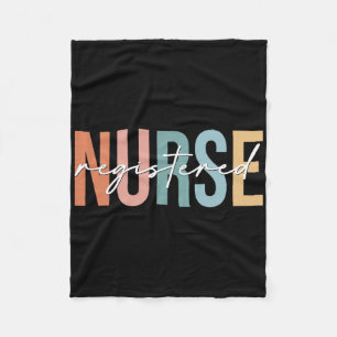 Boho Retro Vintage Registered Nurse Stethoscope Nu Fleece Blanket