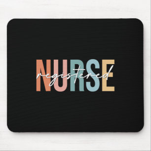 Boho Retro Vintage Registered Nurse Stethoscope Nu Mouse Pad